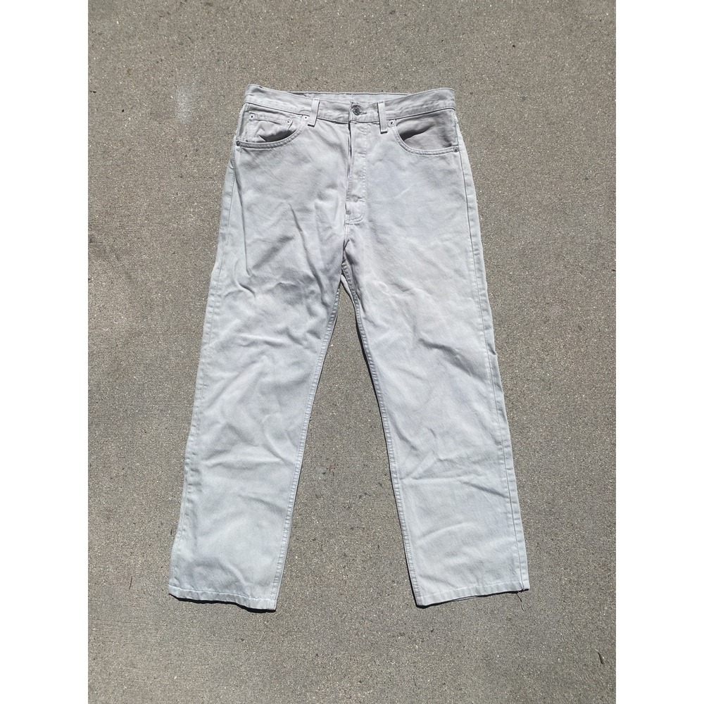 Vintage Levi's 501 Denim Jeans Beige/Gray Made in USA tagged 34x27 90s